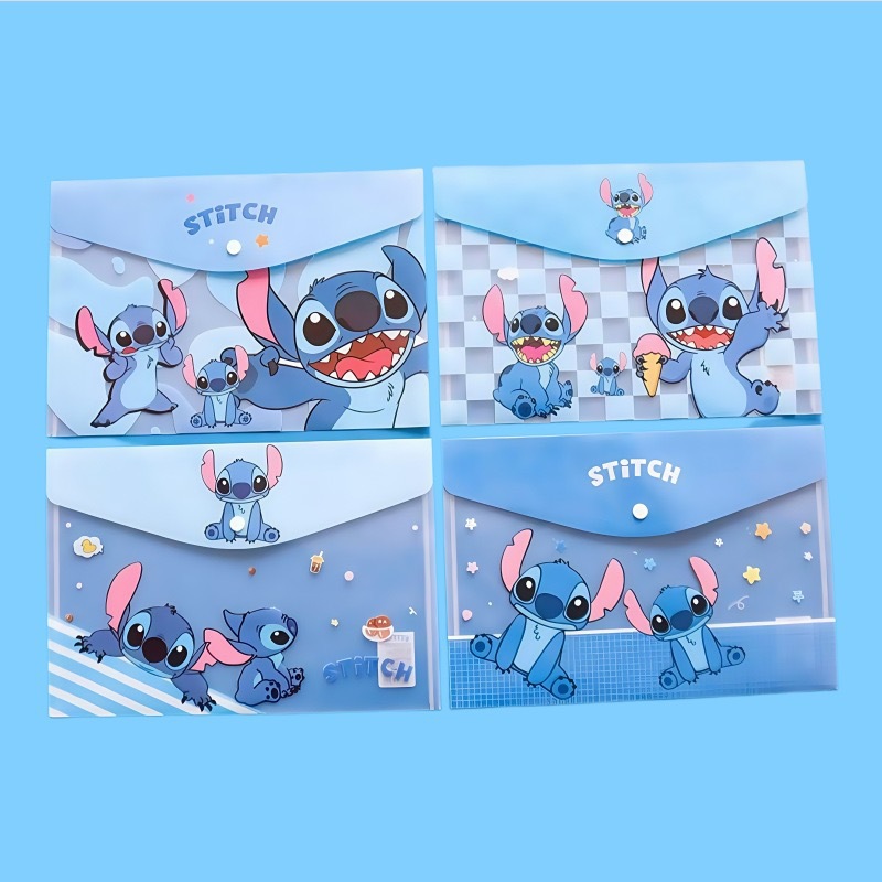 Comercio exterior A4 bolsas de archivos de PVC de hebilla Star Baby Stitch papel de prueba bolsa de almacenamiento de datos premios