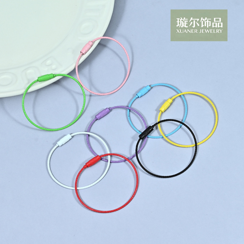 Zinc alloy, painted steel wire rings, versatile and creative DIY craft beads, jewelry-making accessories, pendants, keychains, wholesale