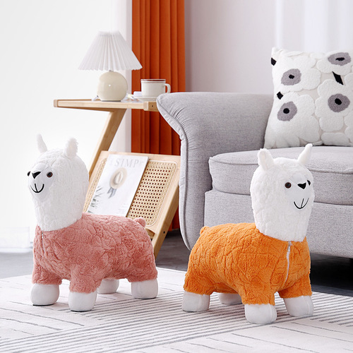 Alpaca Chair Living Room Shoe Bench Children's Sofa Leisure Chair Seat Bench Cartoon Birthday Simple Modern Animal Bench
