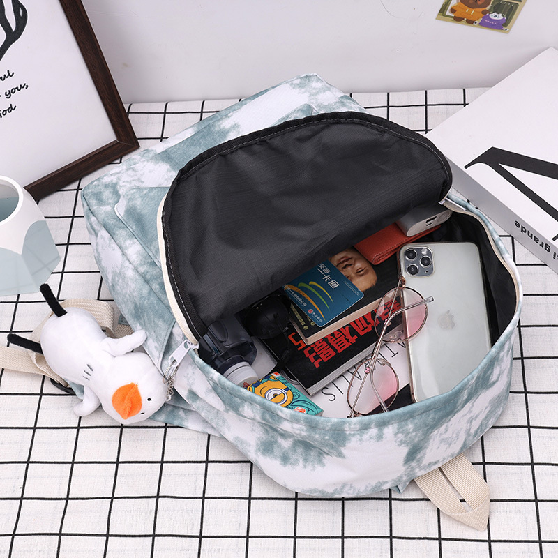 Tie-dyed moda schoolbag mujer estudiante de secundaria coreano japonés Junior High School estudiante mochila artística mochila de nylon