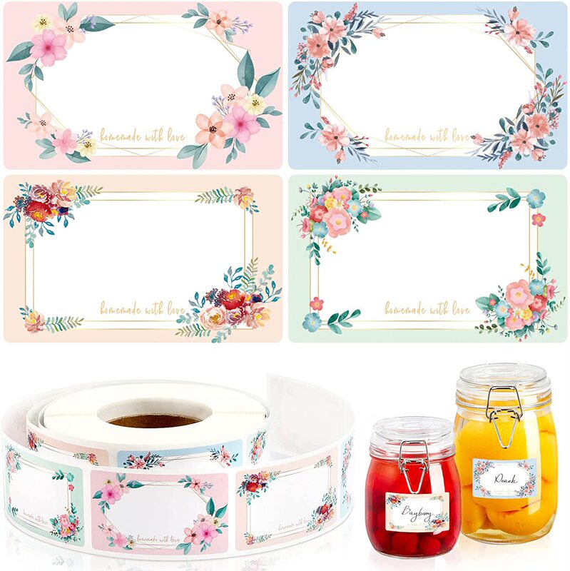250 Sheets/Roll Flower Handwritten Stickers Homemade Blank Name Stickers Kitchen Refrigerator Reminder Food Storage Mark Stickers 250 Sheets/Roll Flower Handwritten Stickers Homemade Blank Name Stickers Kitchen Refrigerator Reminder Food Storage Mark Stickers