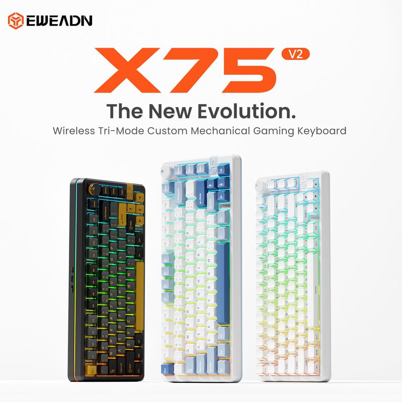 Cross-Border Hot-Selling Product: Forerunner 75 Customized Mechanical Keyboard with Wireless Bluetooth Three-Mode Gaming Hot-Swappable Keyboard Cross-Border Hot-Selling Product: Forerunner 75 Customized Mechanical Keyboard with Wireless Bluetooth Three-Mode Gaming Hot-Swappable Keyboard