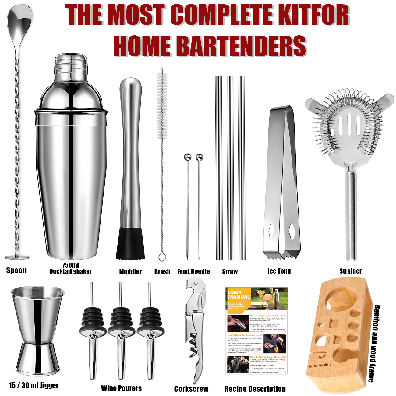 Cocktail shaker stainless steel