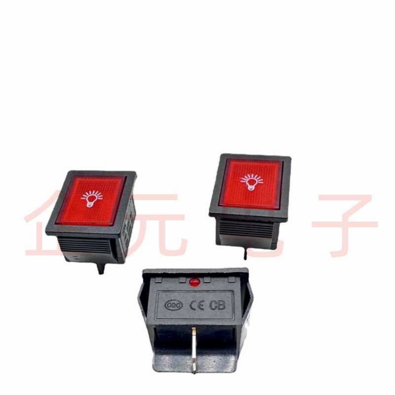 船型开关KCD4两脚指示灯展示柜机柜冷藏柜平面电源指示灯红黄蓝绿