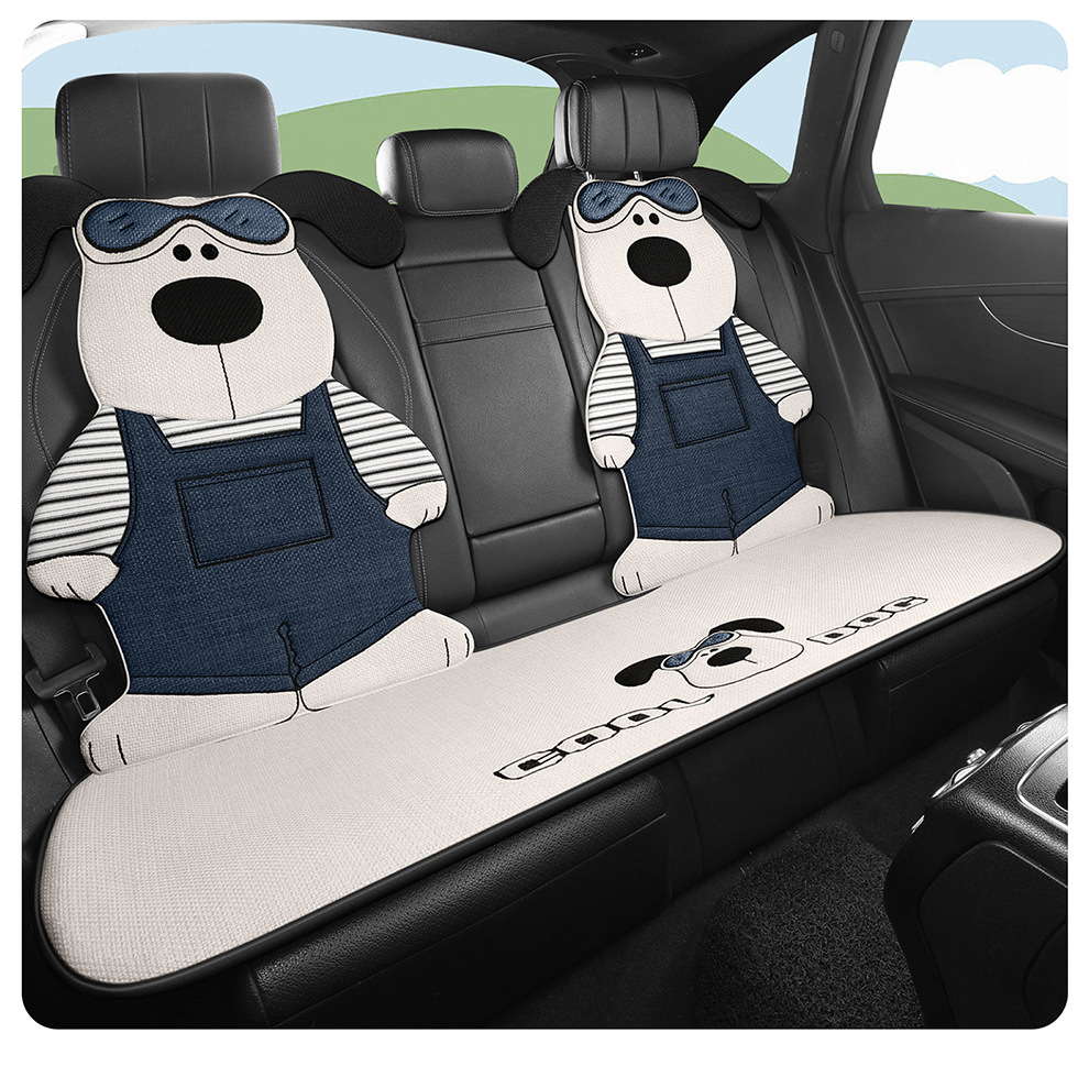 Linen Car Seat Cushion, Universal for All Seasons, High-End Feel, 2026 New Model, Single Piece, Summer Cotton-Linen Car Cushion Seat Cover for Women