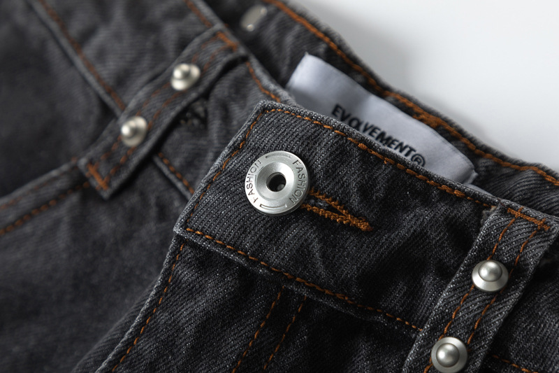 Men's Clothing retro multi-strand split jeans men's ins Fashion brand casual loose wide-leg trousers_voghion.com