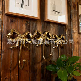 法式复古铸铁蝴蝶结挂钩欧式铁艺雕花家居壁挂装饰餐厅墙壁饰
