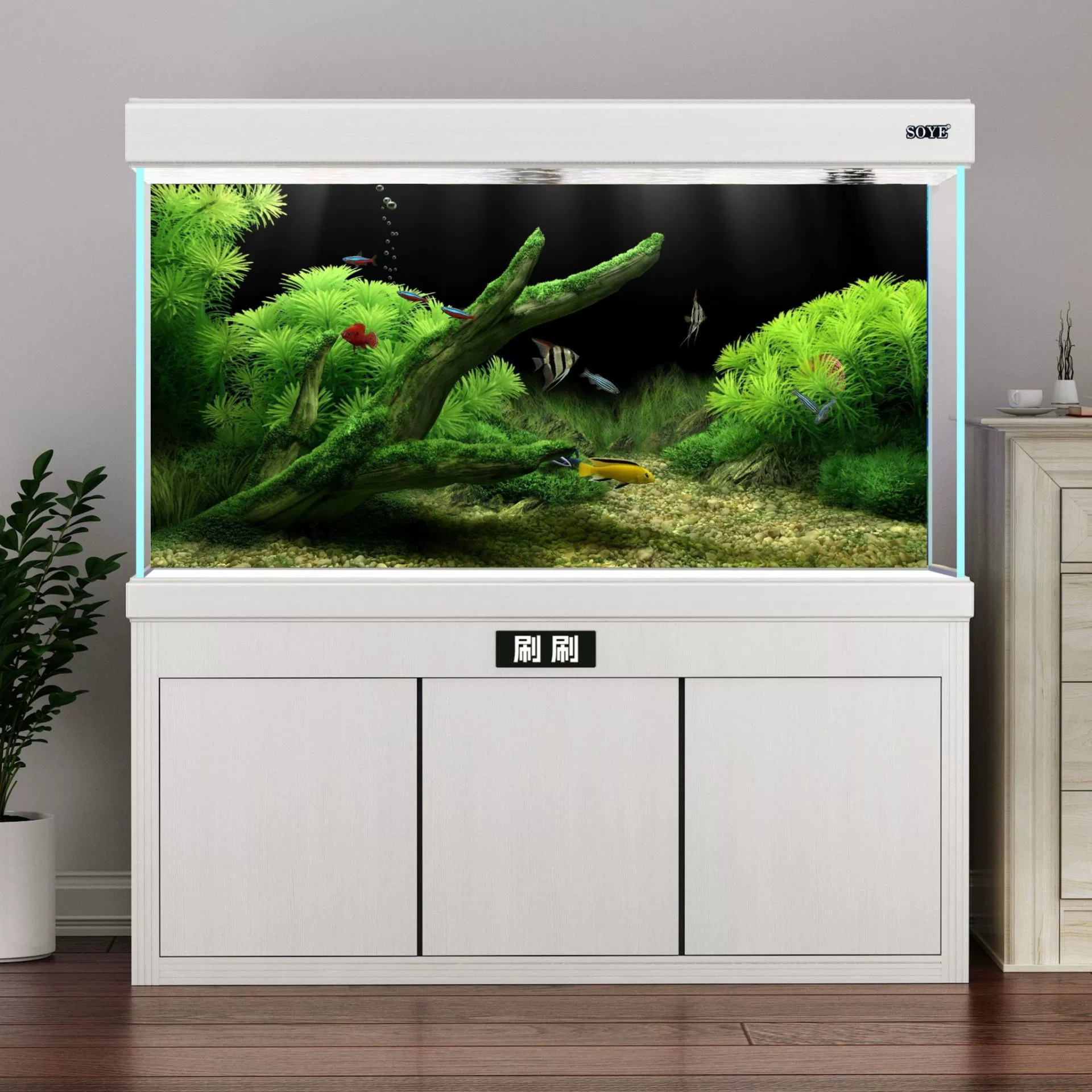 Аквариум, наклейка, трёхмерные декорации, 3D