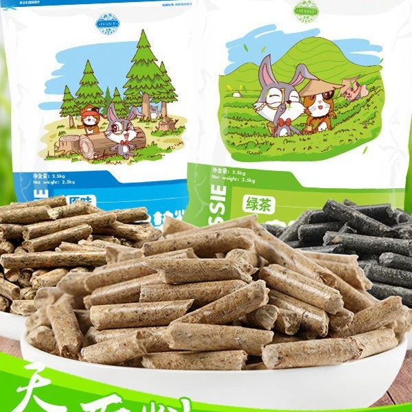 Jiexi дезодорант коврик впитывающий древесное зерно кролик моча коврик 2,5 кг оригинальный аромат бамбуковый уголь зеленый чай