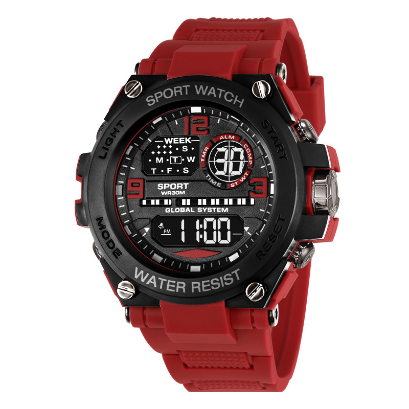 Nuevo hombre alarma al aire libre cronógrafo deportivo reloj electrónico multifuncional luz nocturna reloj electrónico juvenil en stock