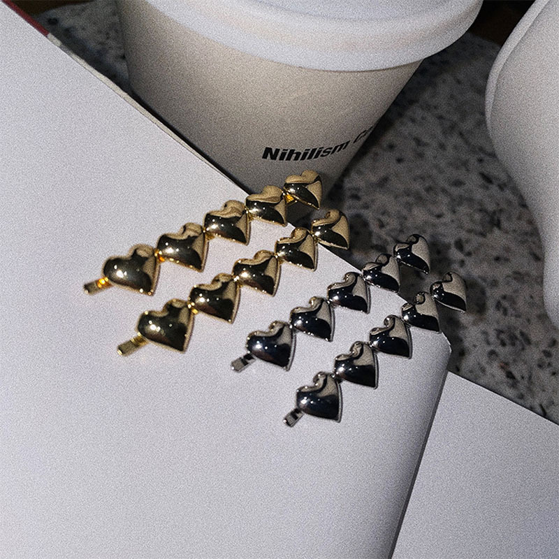 Advanced Sense Metal Love Clip Coppia di forcine per capelli Cyber Celebrity Elegante forcina laterale con frangia_voghion.com