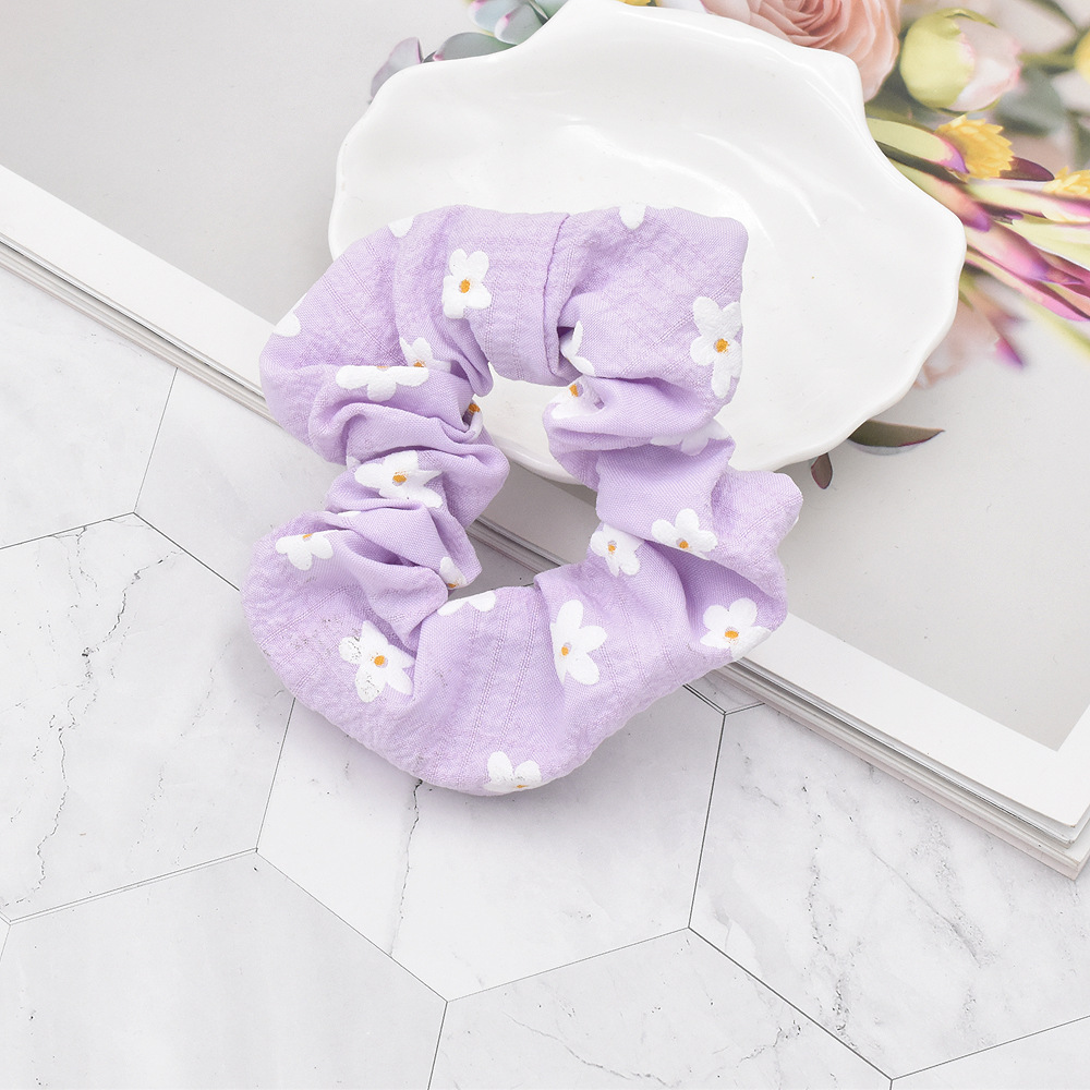 Korean Style Flower Print Fabric Hair Scrunchies display picture 5