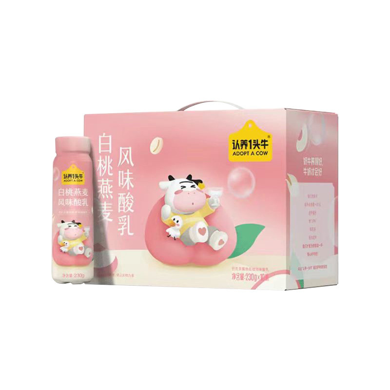 认养一头牛原味/白桃燕麦酸奶230g*10盒/箱整箱批发风味酸奶|undefined
