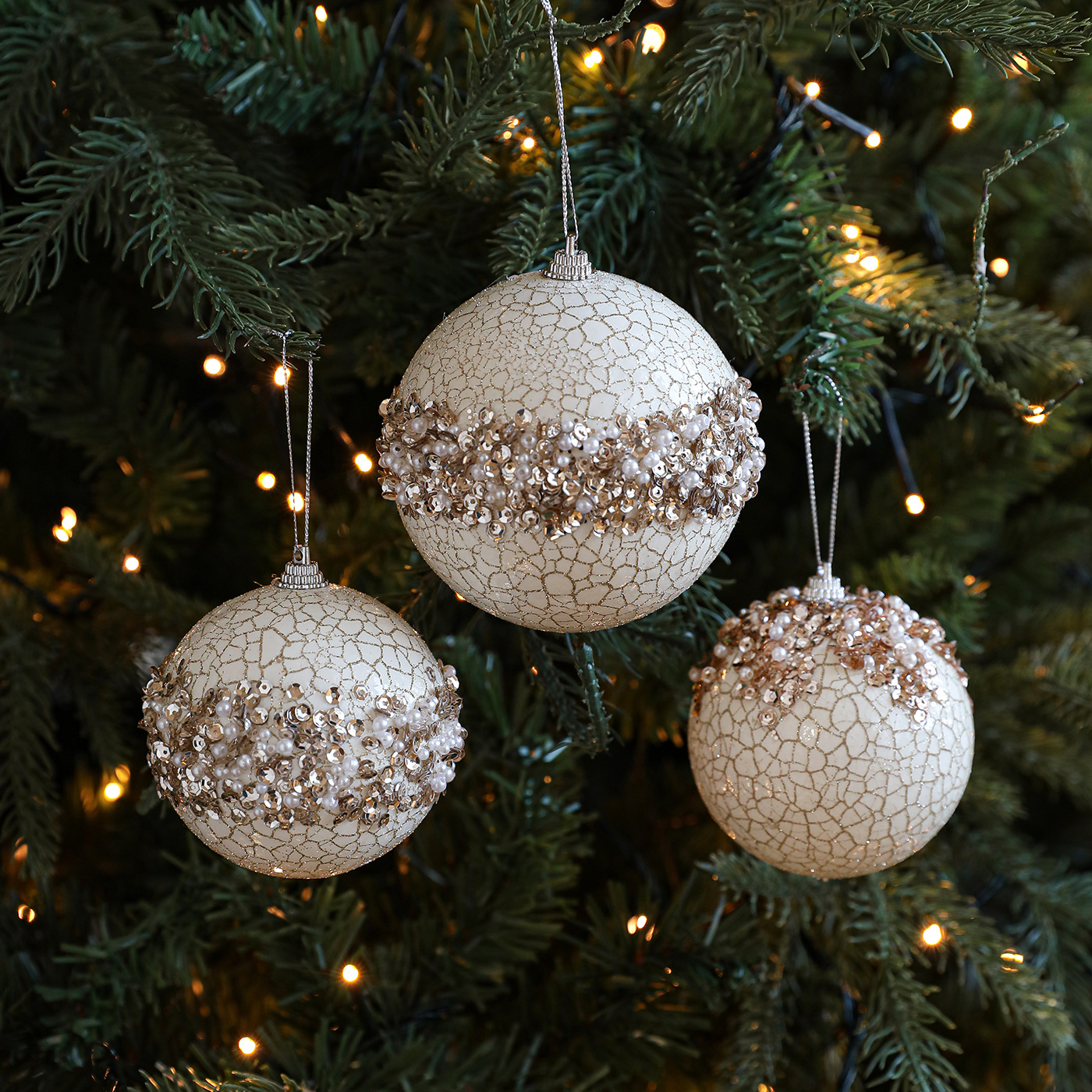 Nuevo polvo de espuma de Navidad polvo de oro sequinado árbol de Navidad colgante agrietado bola colgante decoración colgante