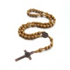 Spot supply 8*10 wooden bead handmade lines to compile European and American retro necklace light coffee color