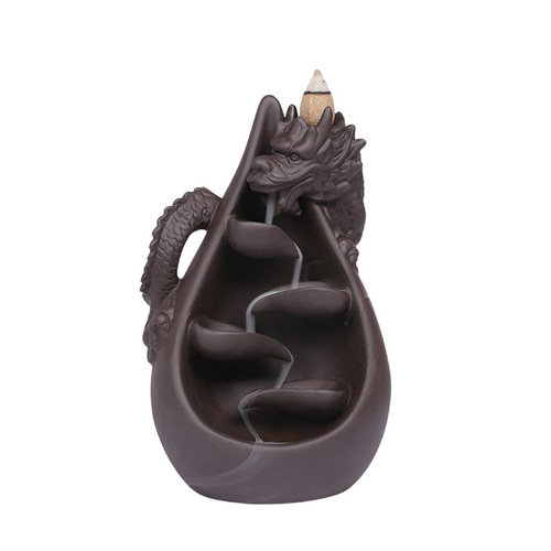 Purple sand Chinese dragon backflow incense burner home furnishings creative large dragon backflow incense burner craft gifts