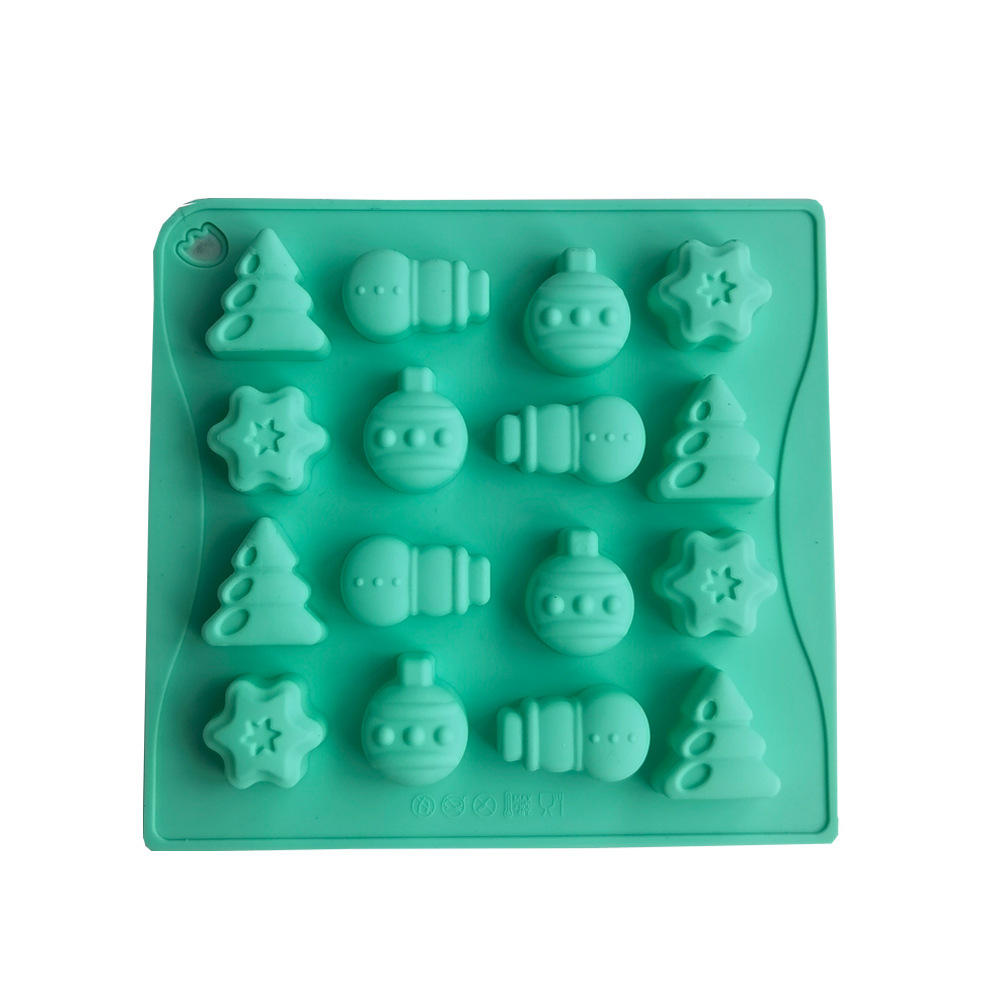 16 muñeco de nieve de árboles 73 molde de silicona pastel helado pudín molde de postre jabón utensilios