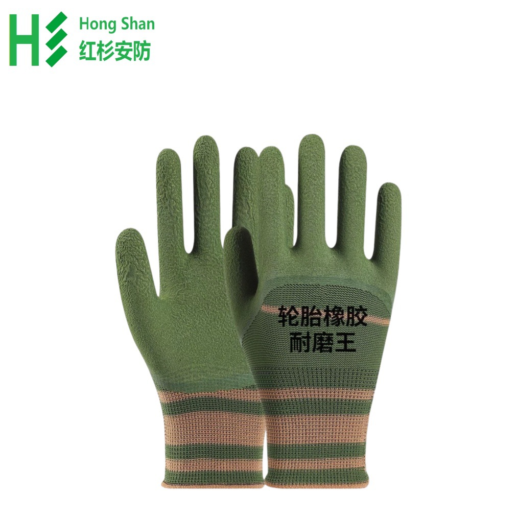 Neumáticos, caucho, resistente al desgaste, guantes de protección laboral, protección y comodidad, guantes de trabajo para la industria pesada, fábrica de origen transfronterizo