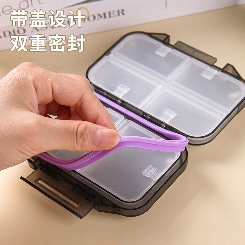 Caja de medicina conveniente de gran capacidad de 7 días de embalaje caja de Medicina de plástico portátil a prueba de humedad sellado de siete rejillas de almacenamiento de medicina pequeña caja de medicina