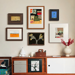 高级感法式中古风包豪斯艺术组合挂画北欧复古玄关餐厅卧室装饰画