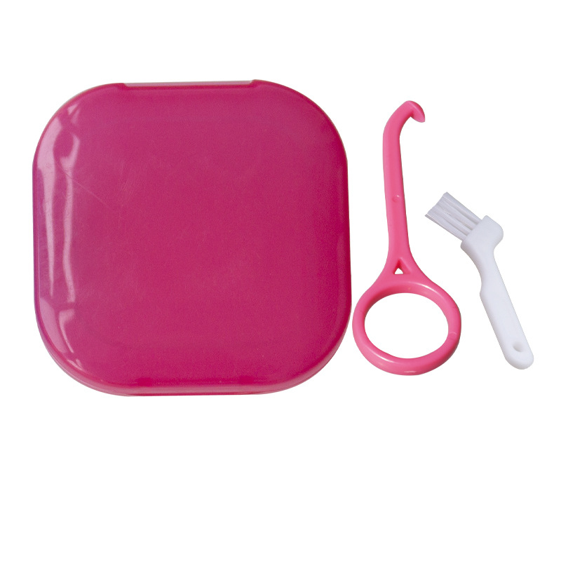 Caja de retención dental Caja de almacenamiento de brackets portátil Caja de retención de brackets extractor de cepillo Caja de almacenamiento de brackets transparente