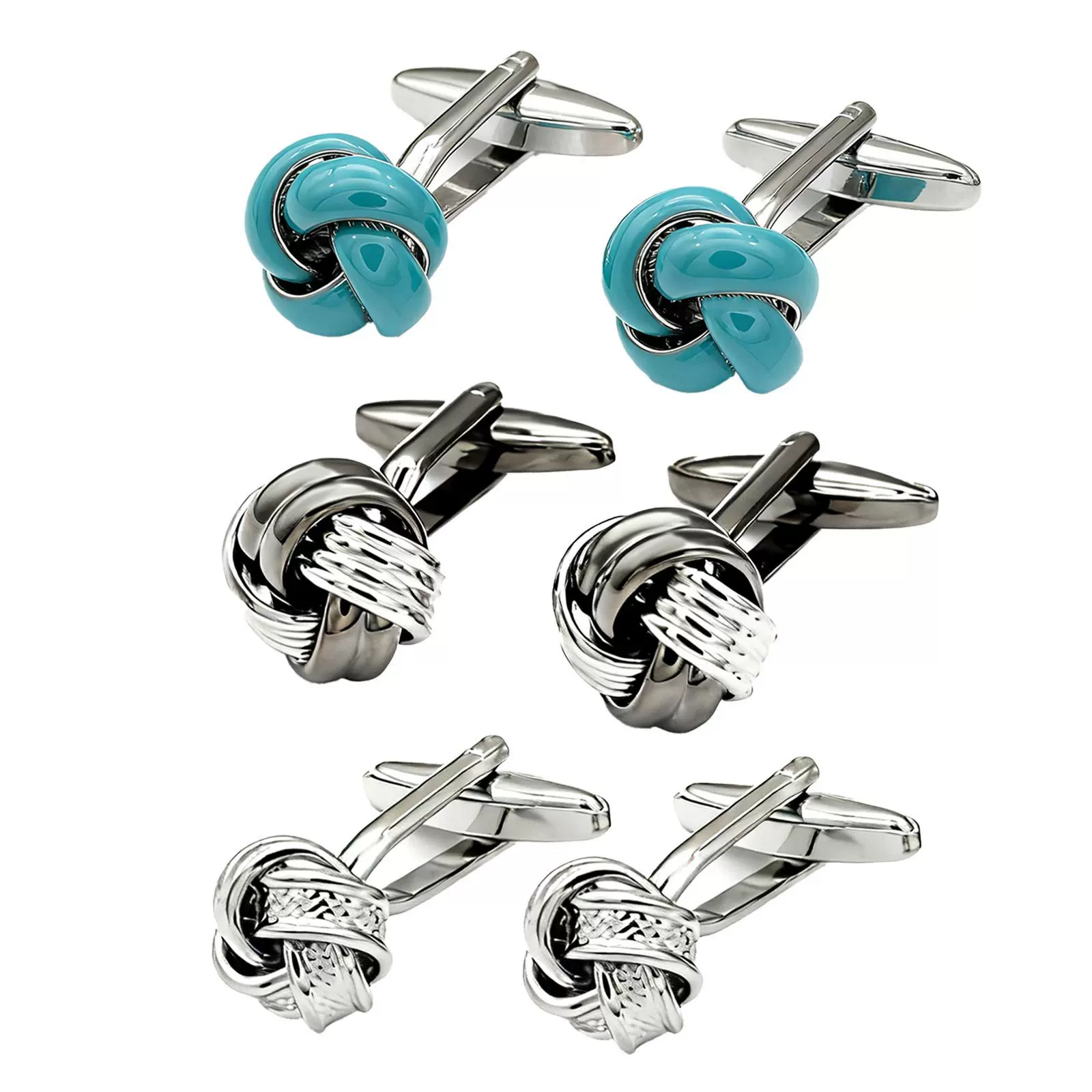 欧美跨境优质烤漆铜材质蓝色麻花袖扣 时尚法式袖口扣