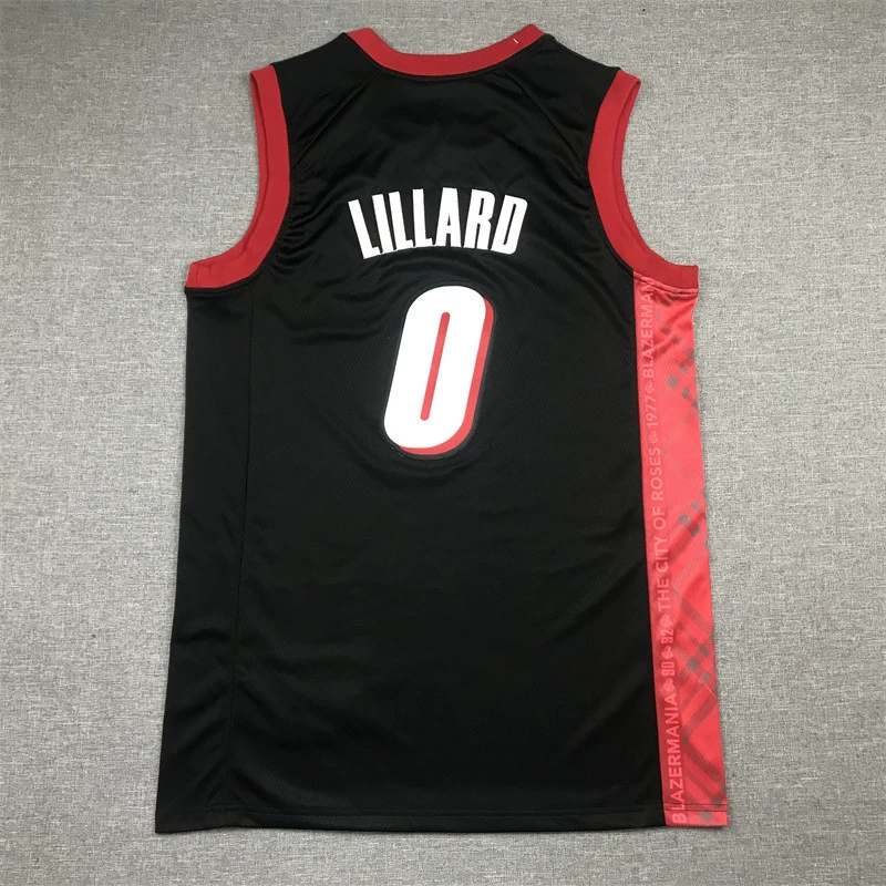 Вышитая баскетбольная майка Trail Blazers №0 Лиллард баскетбольная майка Trail Blazers