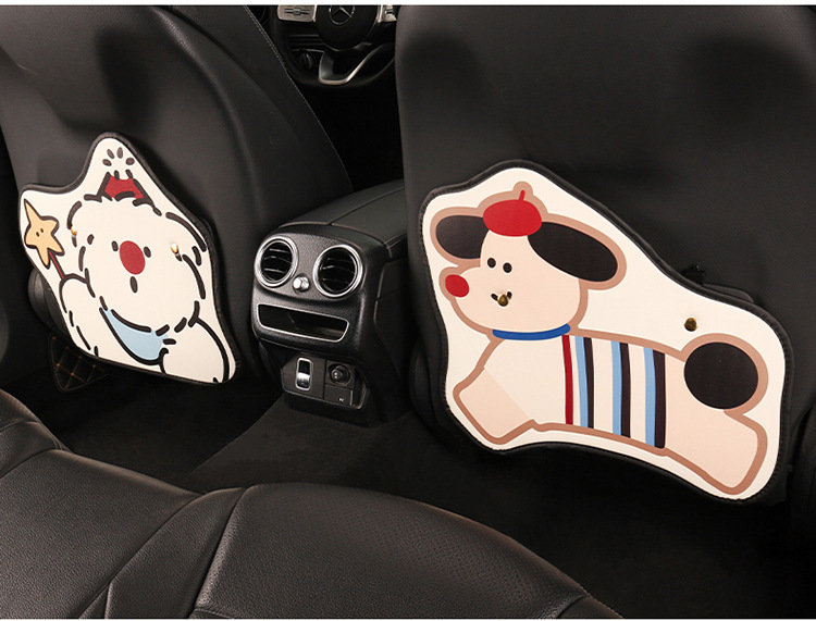 Cat and Puppy Car Seat Anti-Kick Pad Rear Seat Anti-Dirt Wear-Resistant Decorative Protective Pad Anti-Wear Pad Seat Back