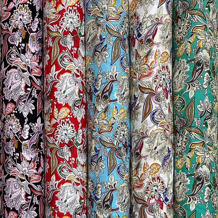 Shaoxing nueva ropa viscose tela de rayon de moda impresión digital plana