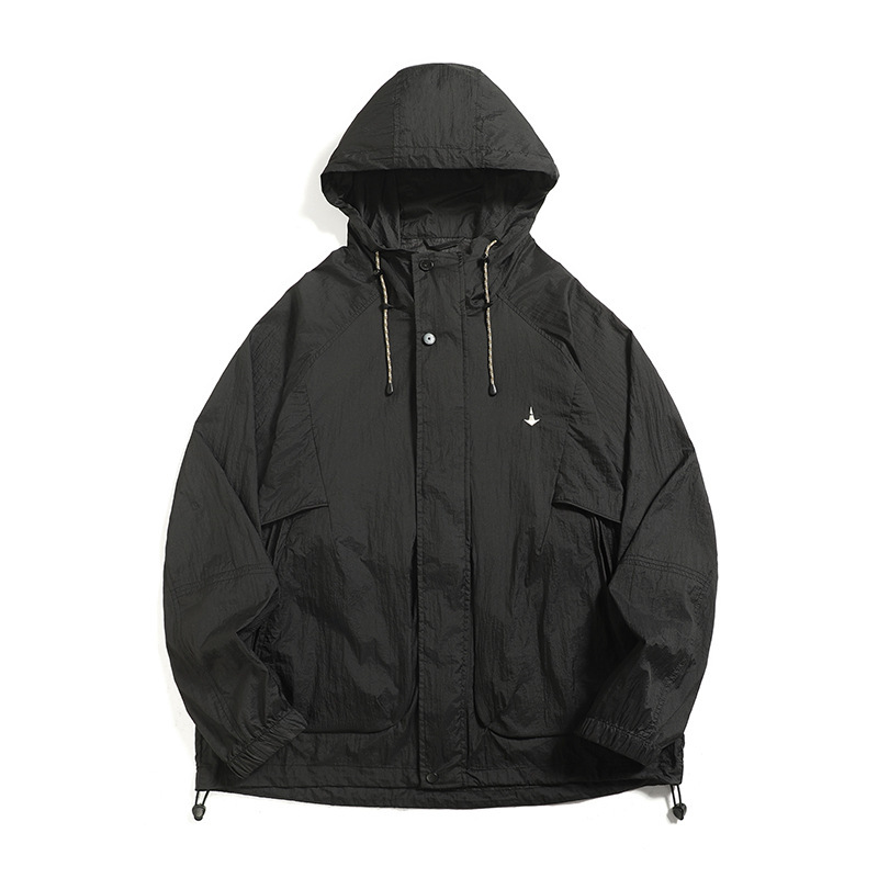 Ropa de protección solar de verano para hombres helado secado rápido abrigo de ocio anti-UV deportes frío ropa de piel negra gruesa