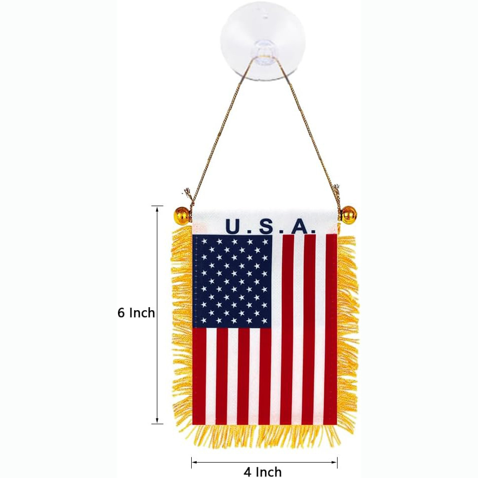 Ventana con flecos, ventosa, pequeña bandera colgante, mini bandera, espejo retrovisor de coche, decoración de la bandera nacional, color nacional, pequeño banderín