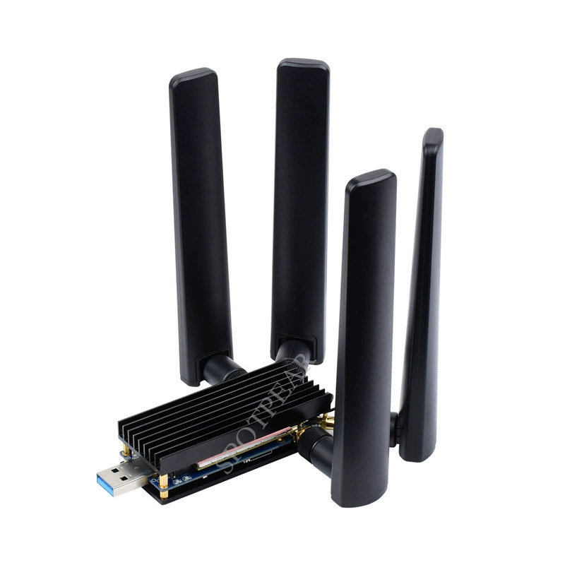 Удлинительная плата с USB 3.1 порта Raspberry Pi M.2 Key B 5G DONGLE четырехантенная алюминиевая радиаторная плата