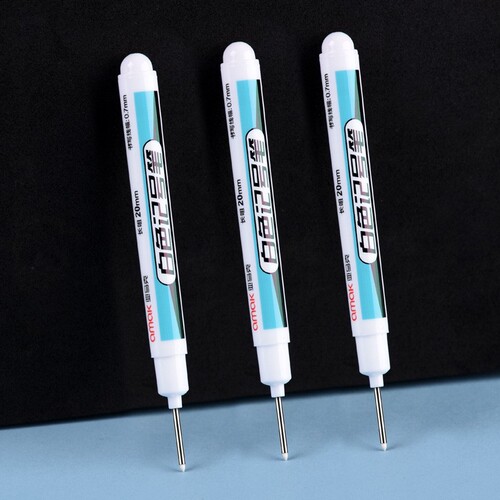 White marker long tip fine tip marker pen extended punch pen dark surface deep hole marking small tip line pen