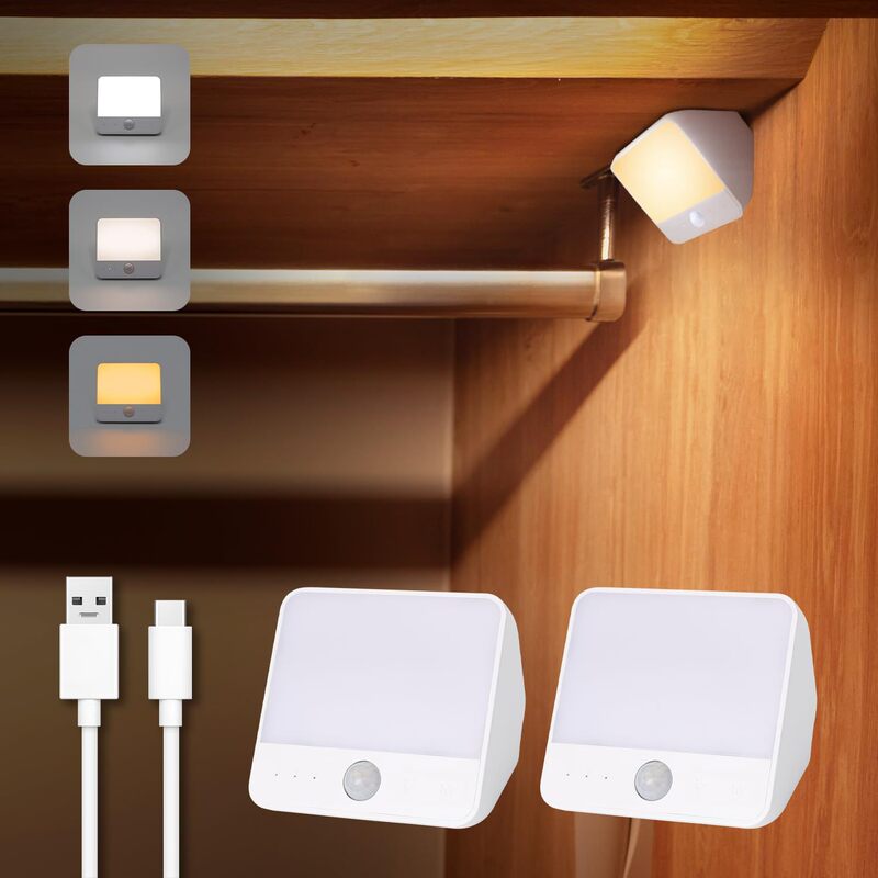 Motion Sensor Light Indoor Rechargeable Battery Night Light 2000Mah Motion Activated Night Lamp for Bathroom Corridor Kitchen