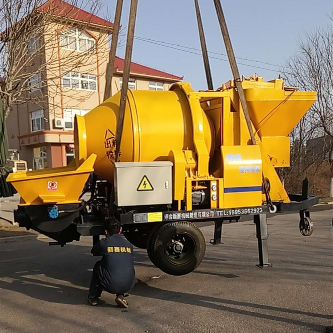 混凝土搅拌拖泵 输送联体机配置 混凝土拖泵 搅拌机 混凝土搅拌