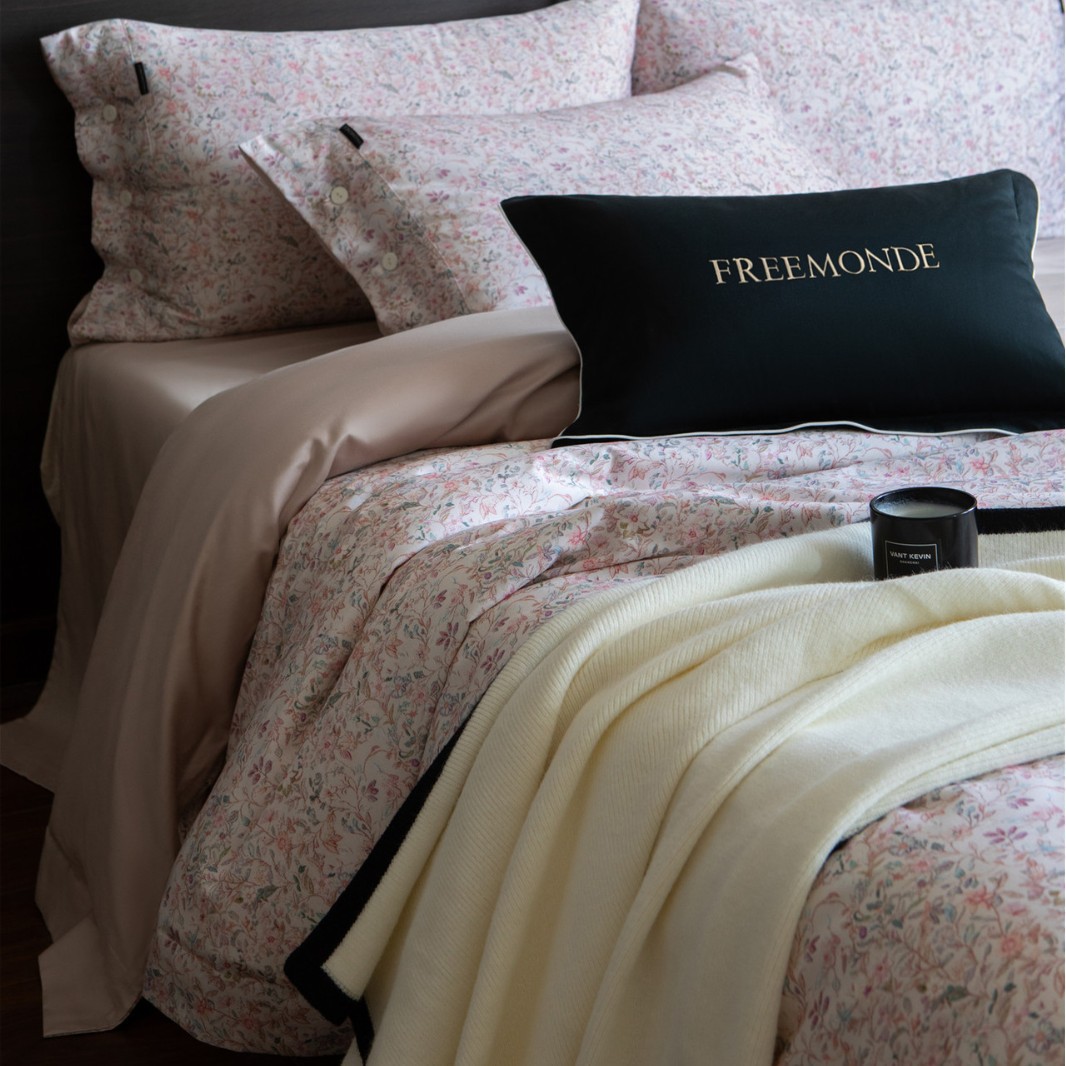 American-Style Pastoral Floral Digital Print Ultra-Soft Warm Bedding Tencel Cotton Four-Piece Home Textile Set