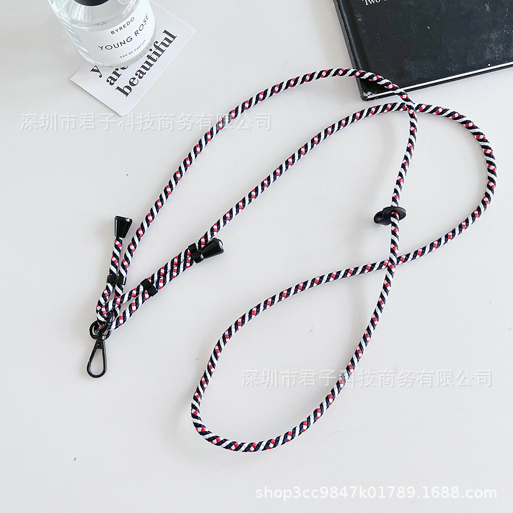 Personalidad japonesa y coreana de doble botón colgante colgante de doble botón colgante ajustable de hombro colgante de cuello para teléfono móvil bolso universal cuerda de botella de agua