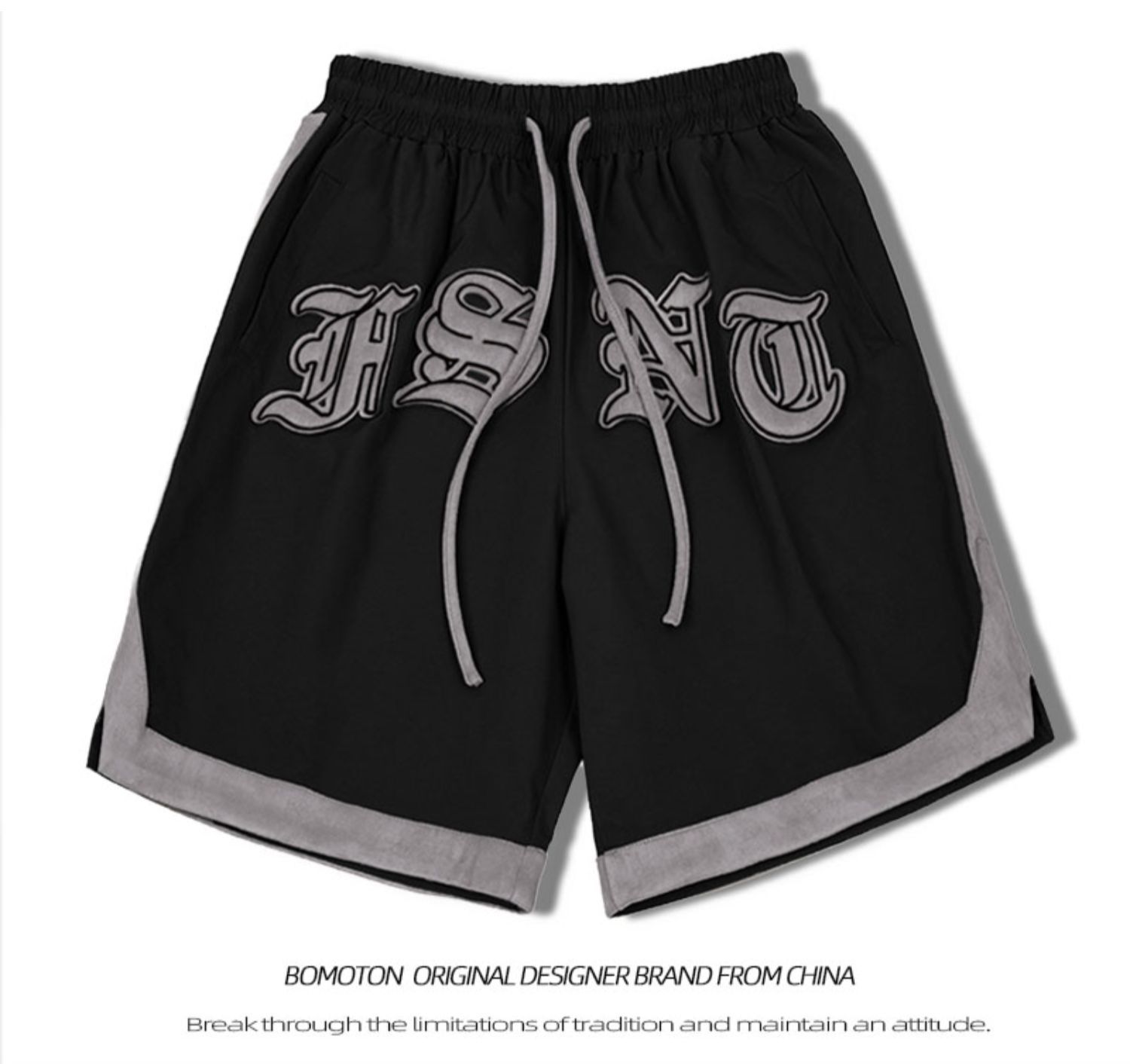 Marca de moda callejera europea y americana 2024 primavera y verano nuevo producto ligero camaleón contraste color bordado moda deportes casual pantalones cortos hombres