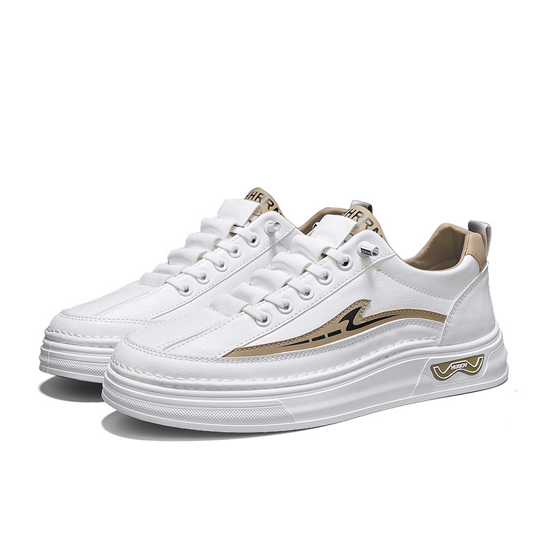 Zapatos de skate de primavera de hombre zapatos de moda casuales 2025 nuevos zapatos blancos de hombre zapatos blancos de altura baja para estudiantes