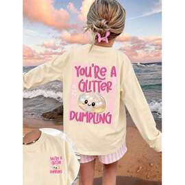 欧码纯棉Tween Girl pc Printed Long Sleeve T-Shirt, Suitable