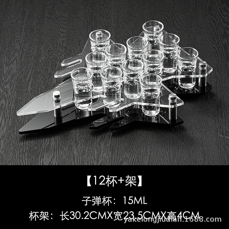 Estante de avión negro de 12 agujeros + 12 tazas de 15 ml