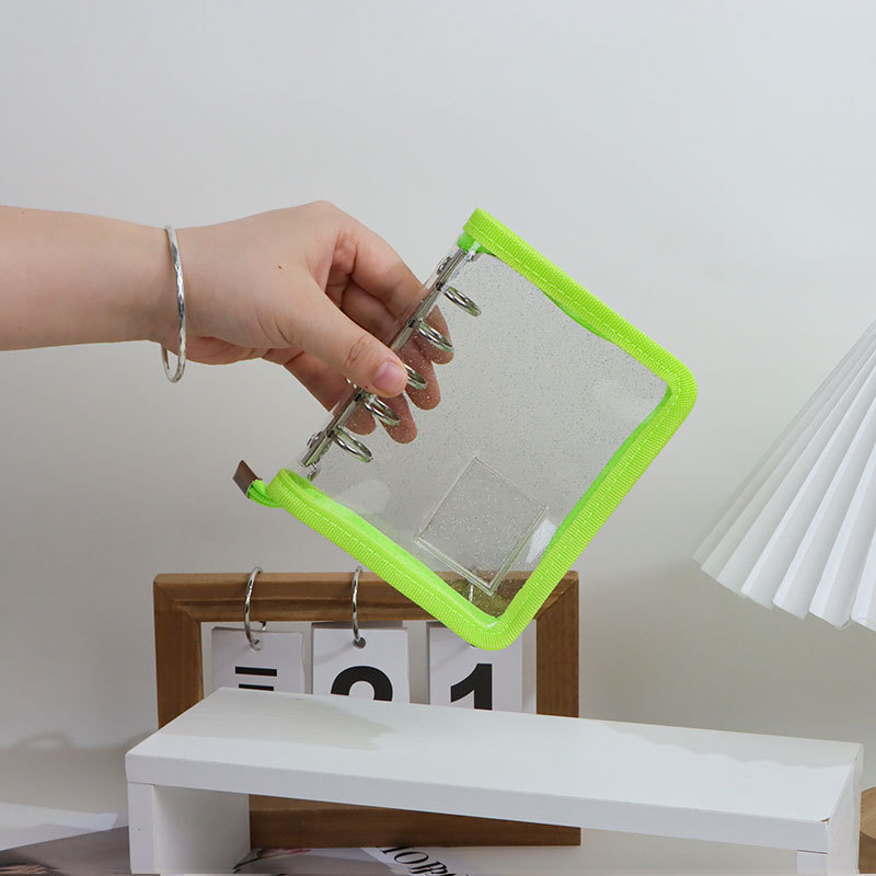 M5 지퍼 5홀 형광 녹색 쉘(내부 페이지 없음)