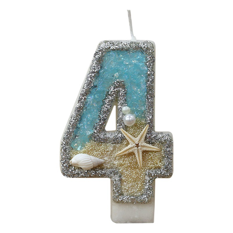 Internet celebridad vela digital verano playa estrellas de mar pastel de cumpleaños decoración del partido vela Amazon AliExpress productos calientes