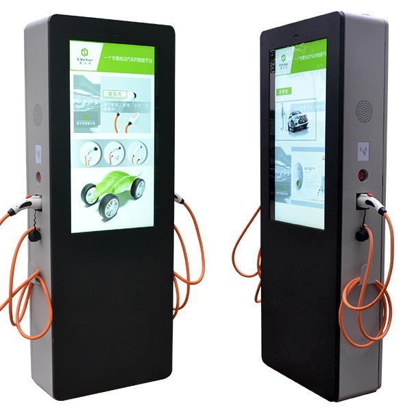 本狮42/65英寸双枪充电桩户外广告机单枪版防水高亮耐高温新能源