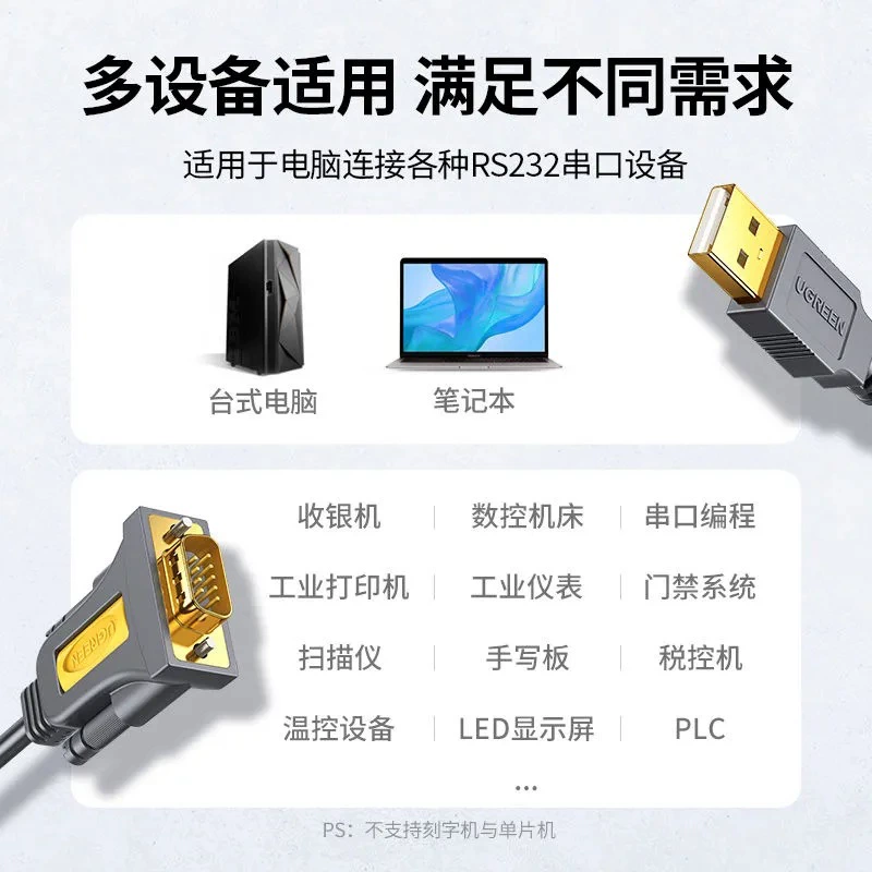 [UGREEN USB-to-RS232 кабель, 9-пин для ПК/принтера, PL2303, DB9 мужской–женский]