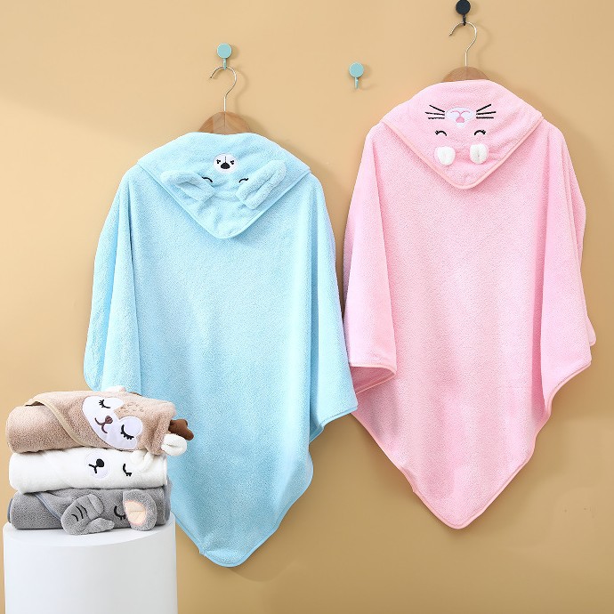 Children's Bath Towel, Wearable Bath Towel, Baby Hooded Cape, Class a Absorbent Quick-Dry Bathrobe, Cross-Border Wholesale Customization