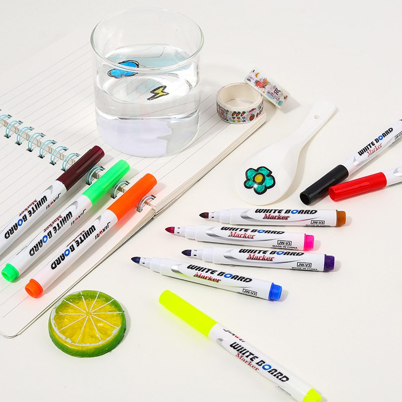 Pluma flotante de agua para niños Pluma de pizarra a base de agua borrable de 12 colores para estudiantes que enseñan pintura educativa pluma de acuarela lavable