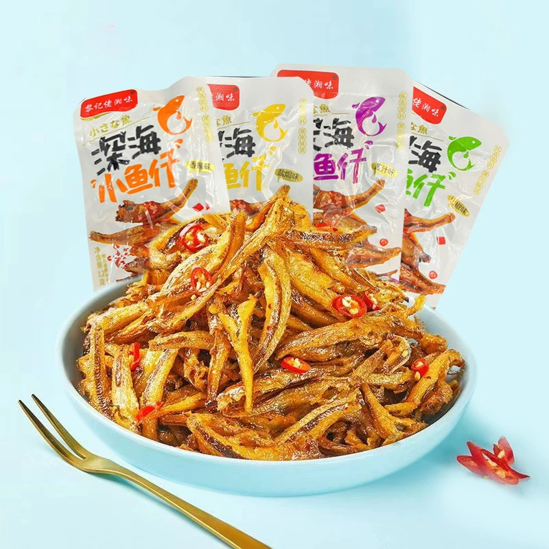 Spicy fish larvae spicy dried fish ready-to-eat hairy fish small package snacks