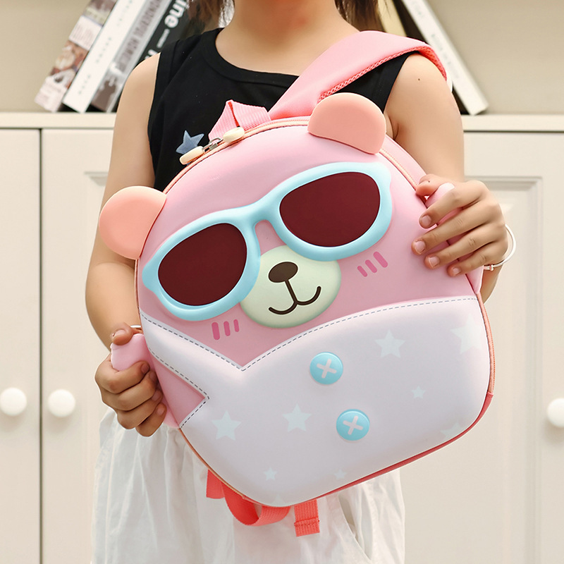 幼稚園小学生スクールバッグ漫画かわいいクマ男の子と女の子のバックパック 2025 新しい卵殻子供のバックパック|undefined