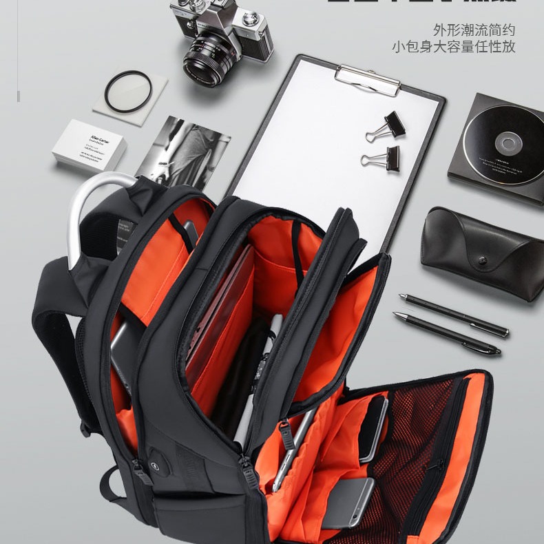 (Cross-border trading), men's capacious handheld backpack, laptop, waterproof travel bag, worn on the shoulder, simple and elegant design, business version 3